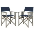thumbnail image 1 of Safavieh Laguna Outdoor Patio Director Chair, Set of 2 - Grey/Navy, 1 of 7