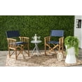 thumbnail image 1 of Safavieh Laguna Outdoor Patio Director Chair, Set of 2 - Natural/Navy, 1 of 7