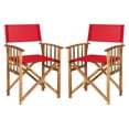 thumbnail image 1 of Safavieh Laguna Outdoor Patio Director Chair, Set of 2 - Natural/Red, 1 of 8