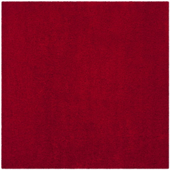 SAFAVIEH Laguna Neven Solid Shag Area Rug, Red, 3' x 3' Square