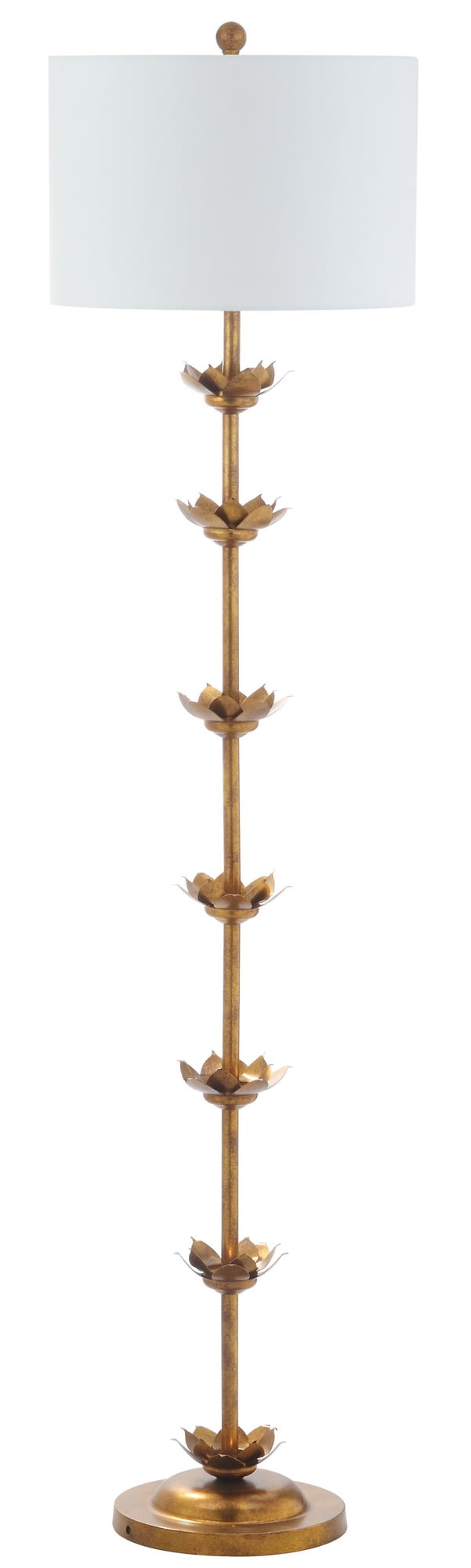 Safavieh Landen Leaf Floor Lamp 63.5 in., Antique Gold, Off-White Shade
