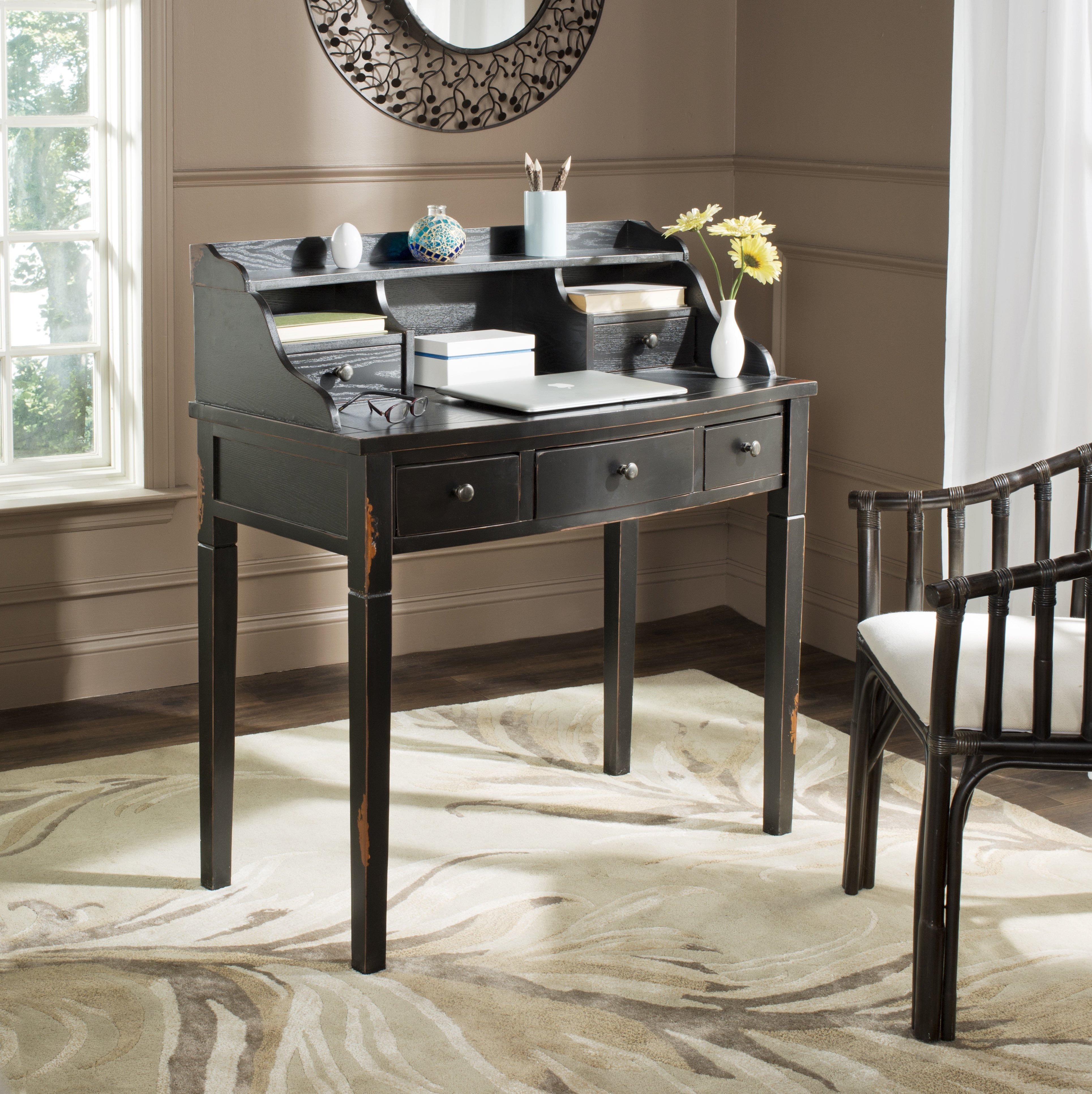 Safavieh Landon Solid Contemporary 5 Drawer Writing Desk Walmart