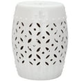 thumbnail image 1 of Safavieh Lattice Coin Indoor/Outdoor Garden Patio Stool, White, 1 of 4