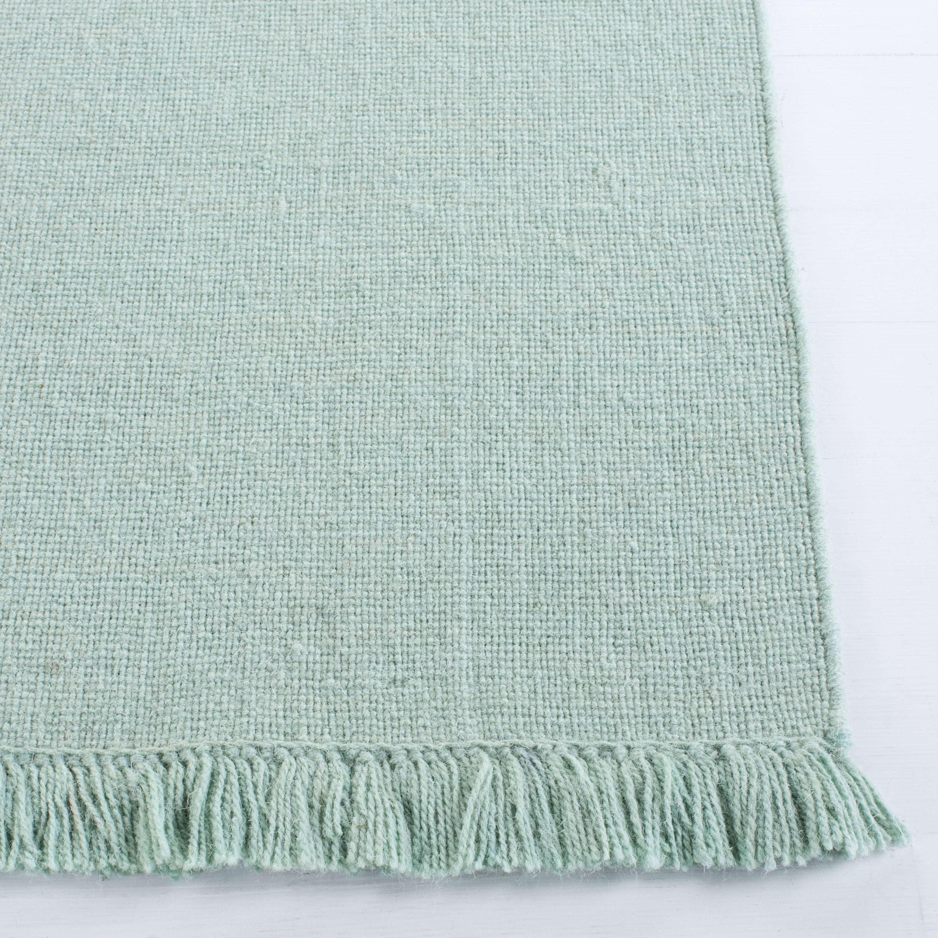 Elegant Hand-Knotted Light Green Wool Runner Rug, 2'3" x 8'