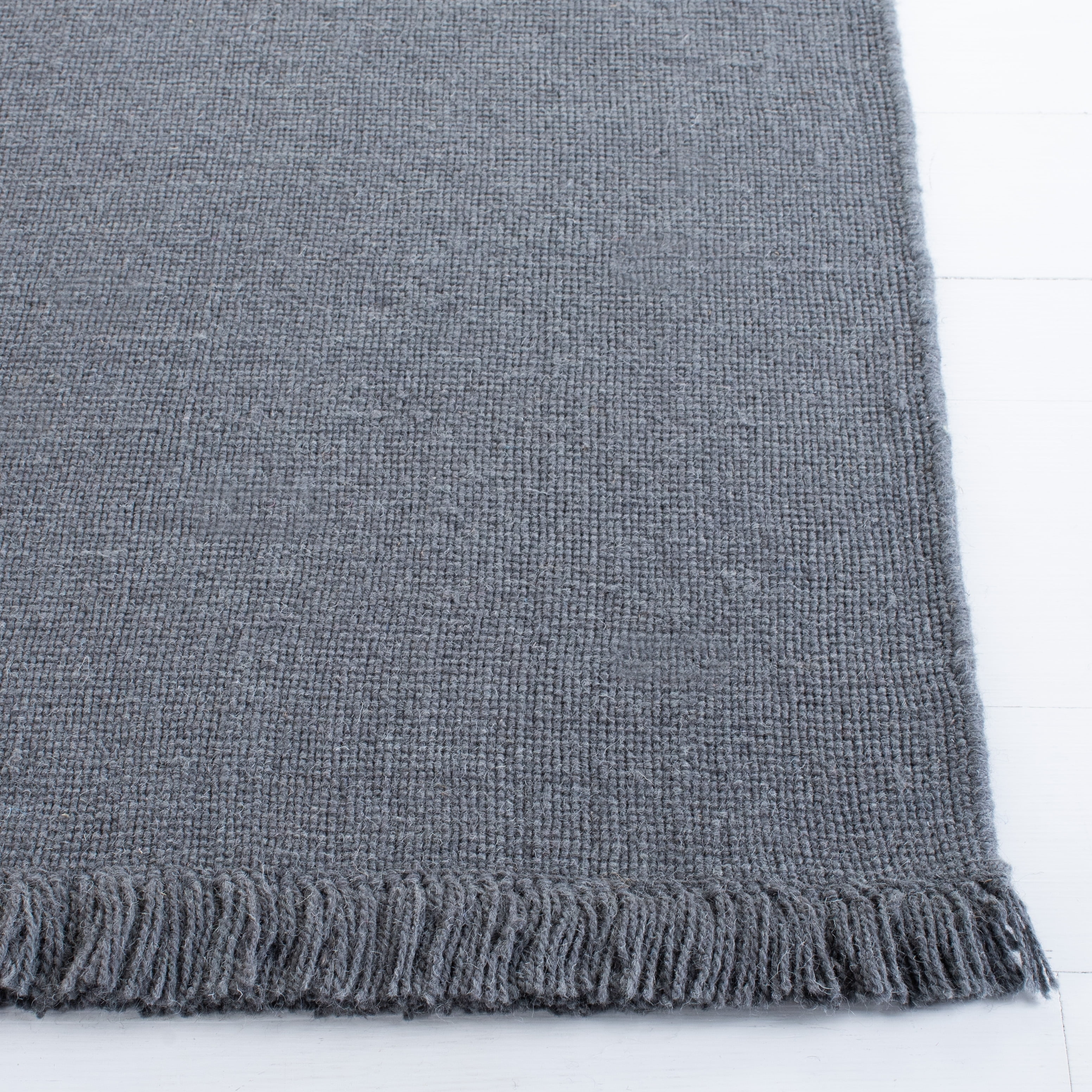 Hand-Knotted Chic Grey Wool Rectangular Rug 4' x 6'