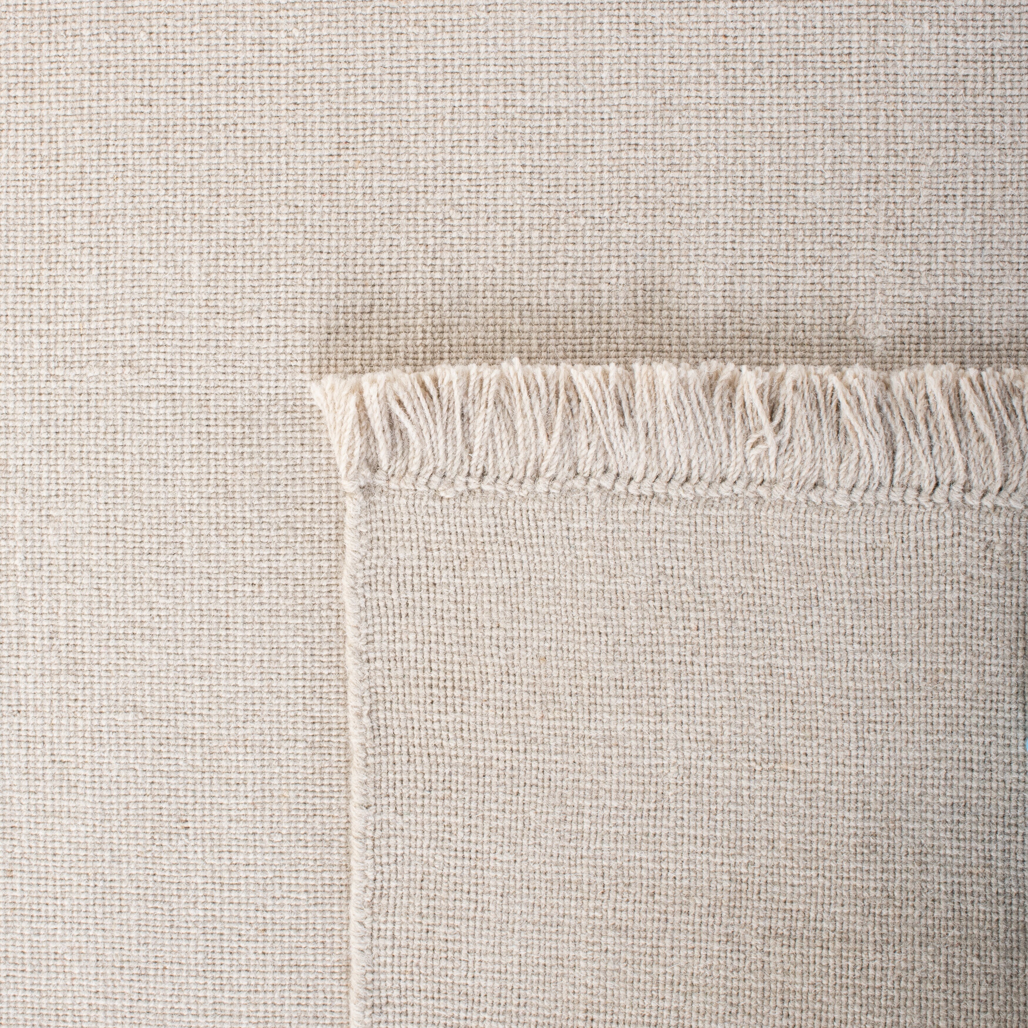 Beige Hand-Knotted Wool Rectangular Area Rug, 9' x 12'