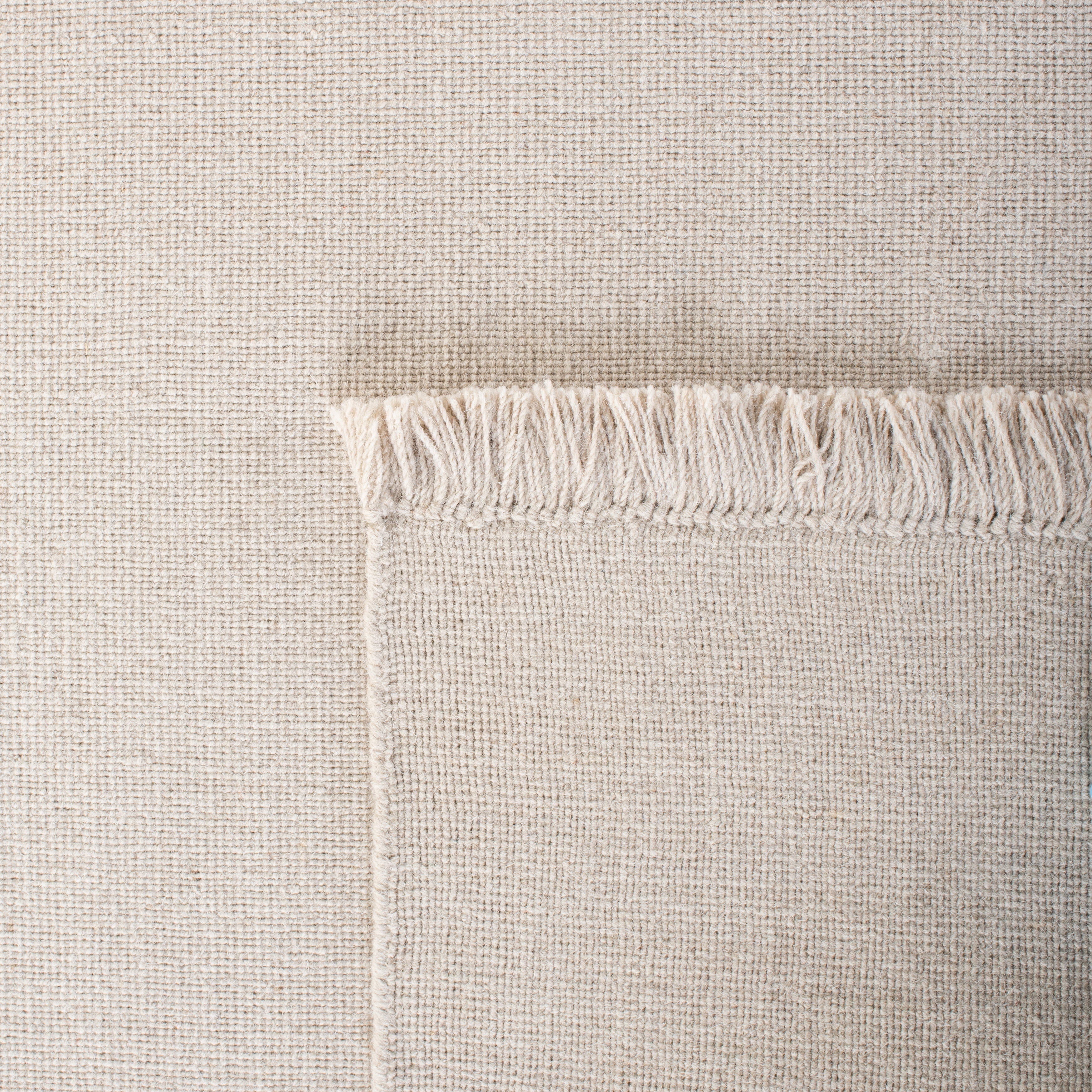 Beige Hand-Knotted Wool Rectangular Area Rug, 9' x 12'