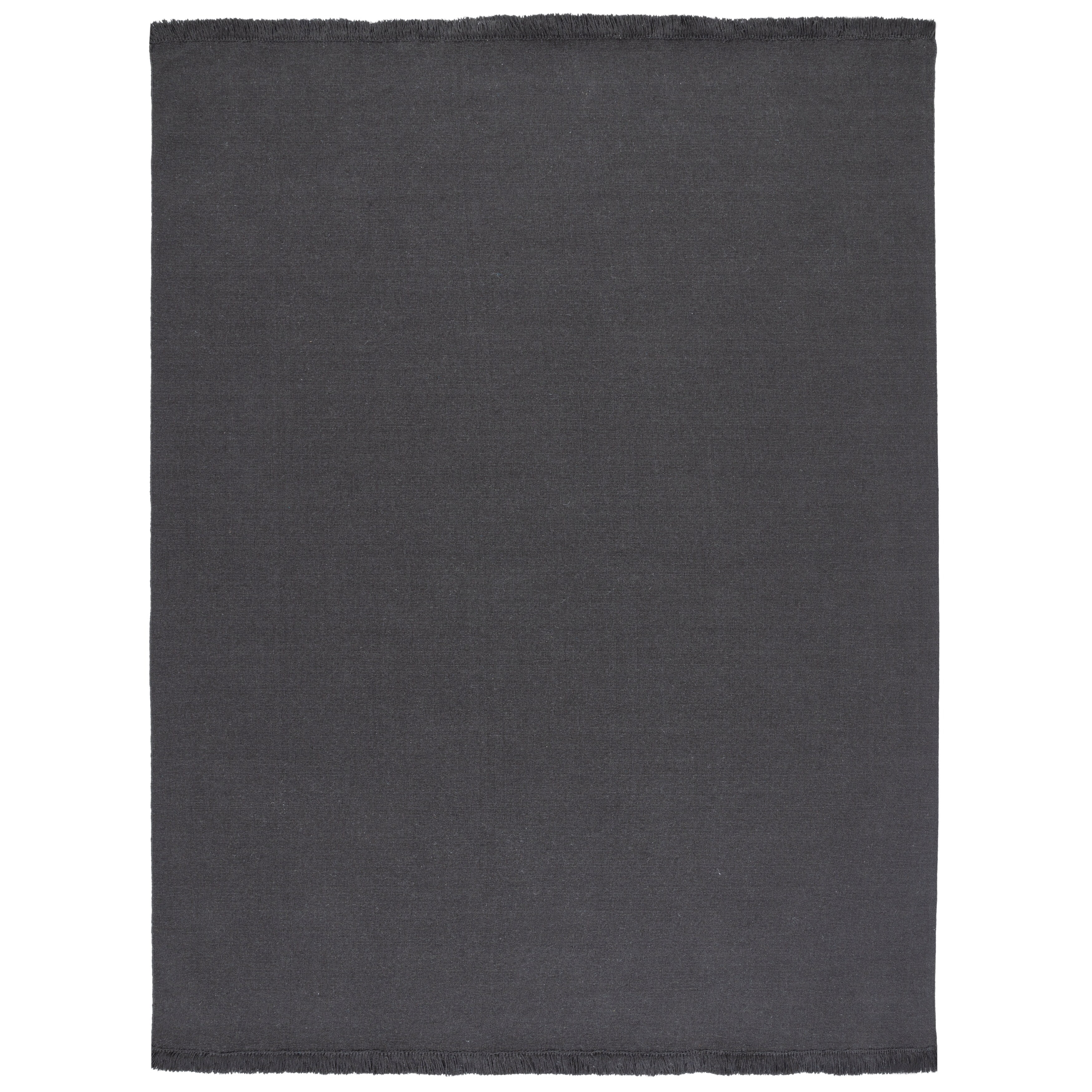 Charcoal Elegance Hand-Knotted Wool 9' x 12' Area Rug
