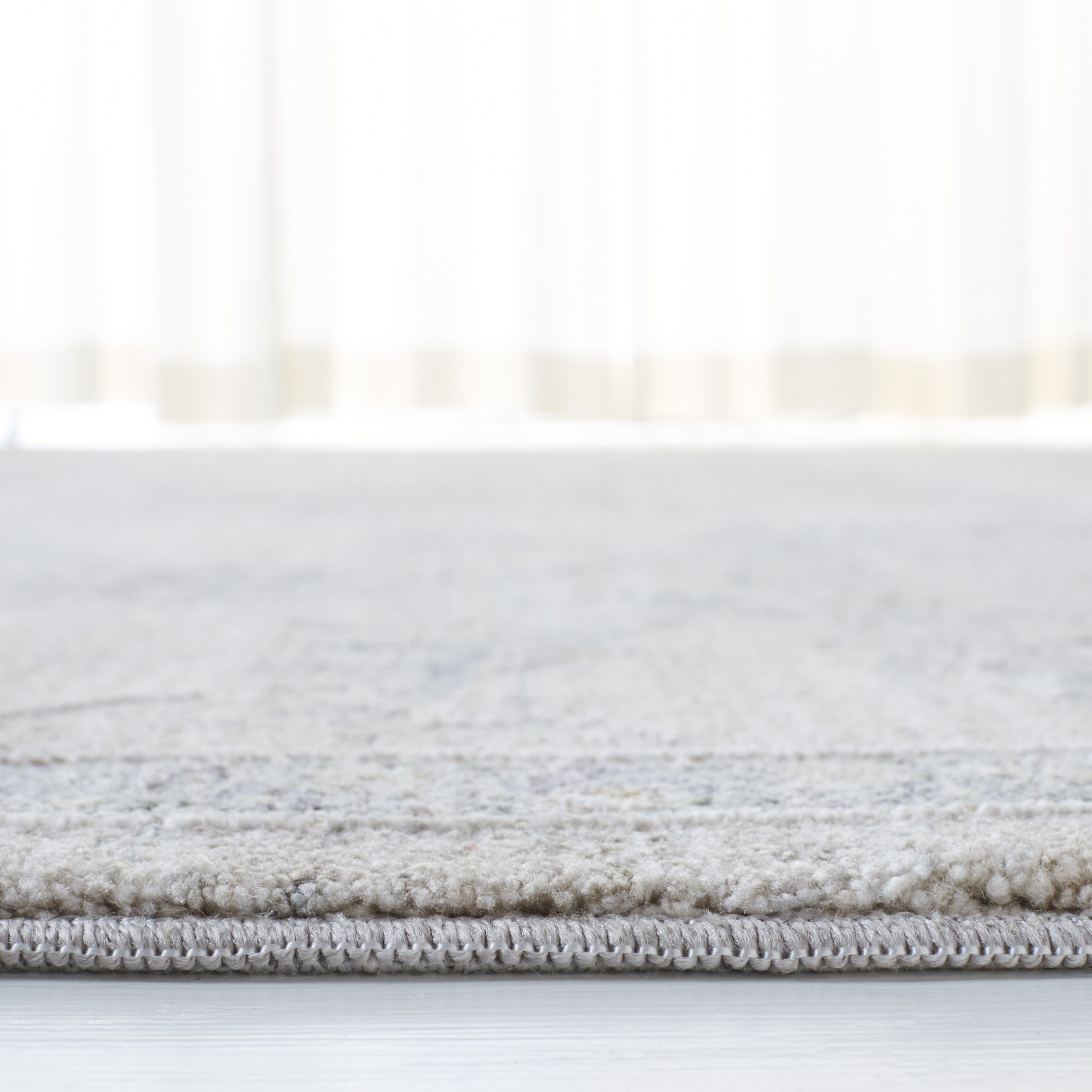Ethereal Gray Oriental Synthetic 10' x 14' Hand-Knotted Area Rug