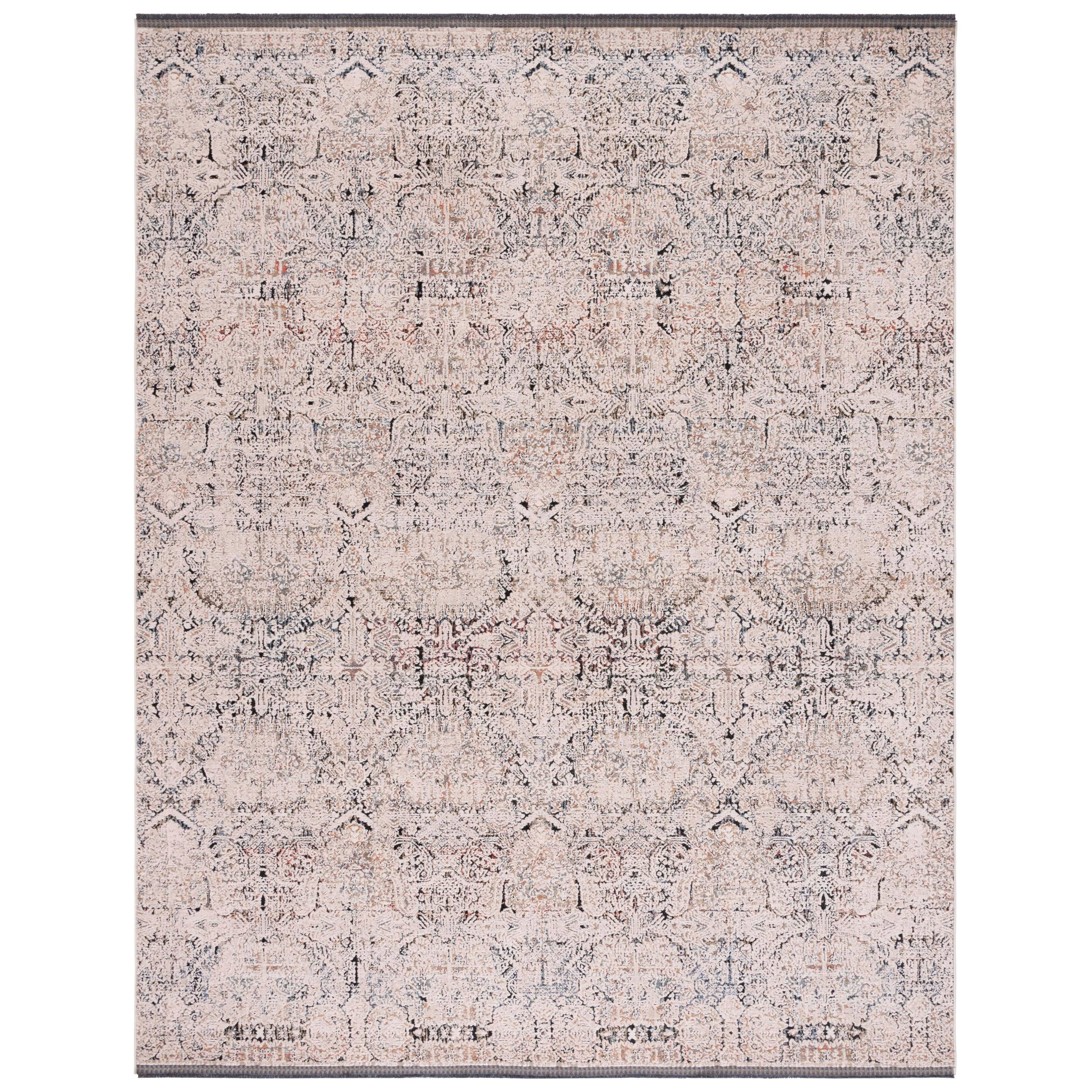 Ivory Synthetic Hand-knotted Square Easy Care Rug