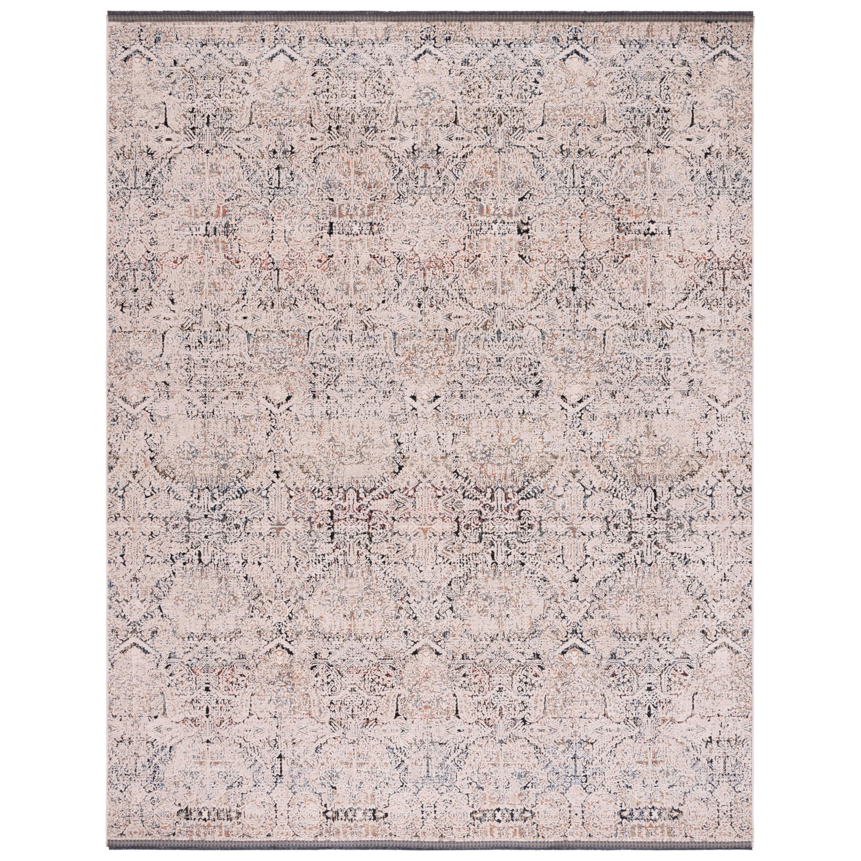Ivory Synthetic Hand-knotted Square Easy Care Rug