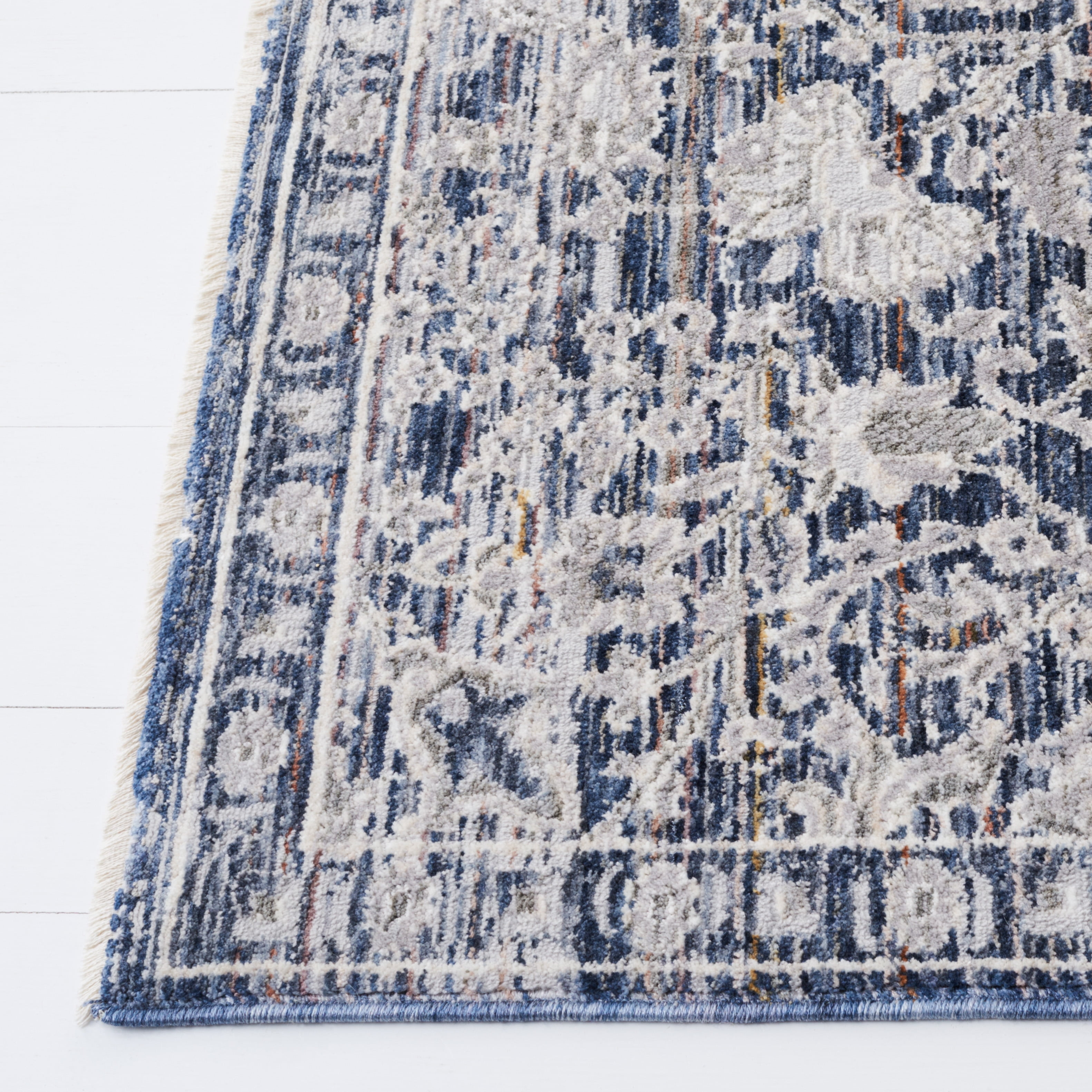 Lauren Light Blue/Ivory Silken Sheen 2'2" x 10' Runner Rug