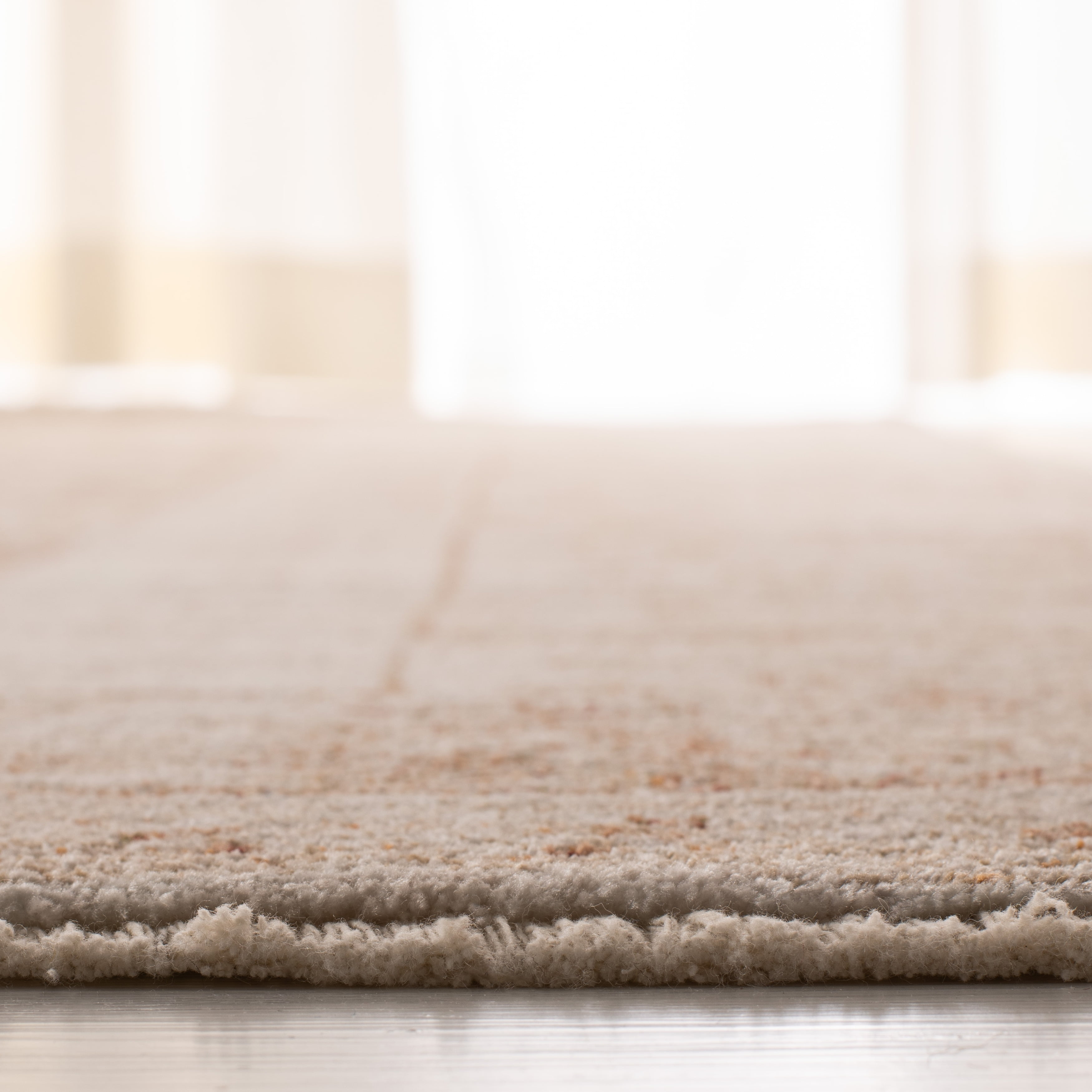 Hand-Knotted Gray Synthetic Stain-Resistant Area Rug