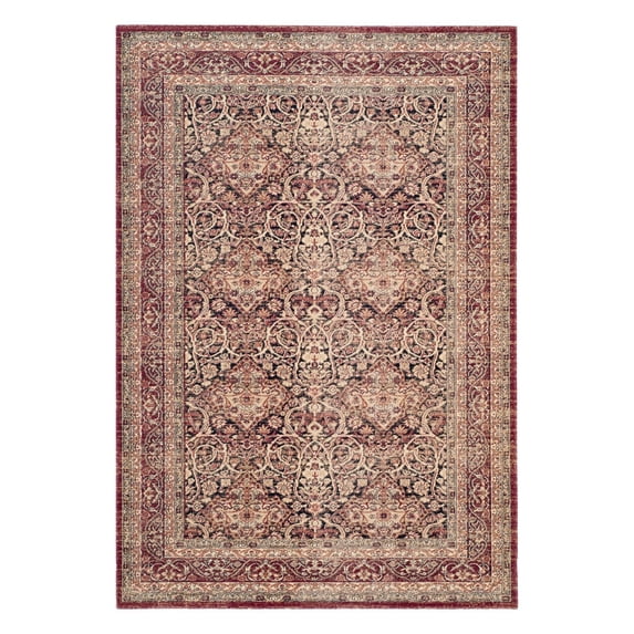 Traditional Rug - Lavar Kerman 59% Cotton 32% Jute 9% Polypropylene -Navy/Red-Color:Navy/Red,Design:Traditional,Shape:Large Rectangle,Size:12'L x 9'W