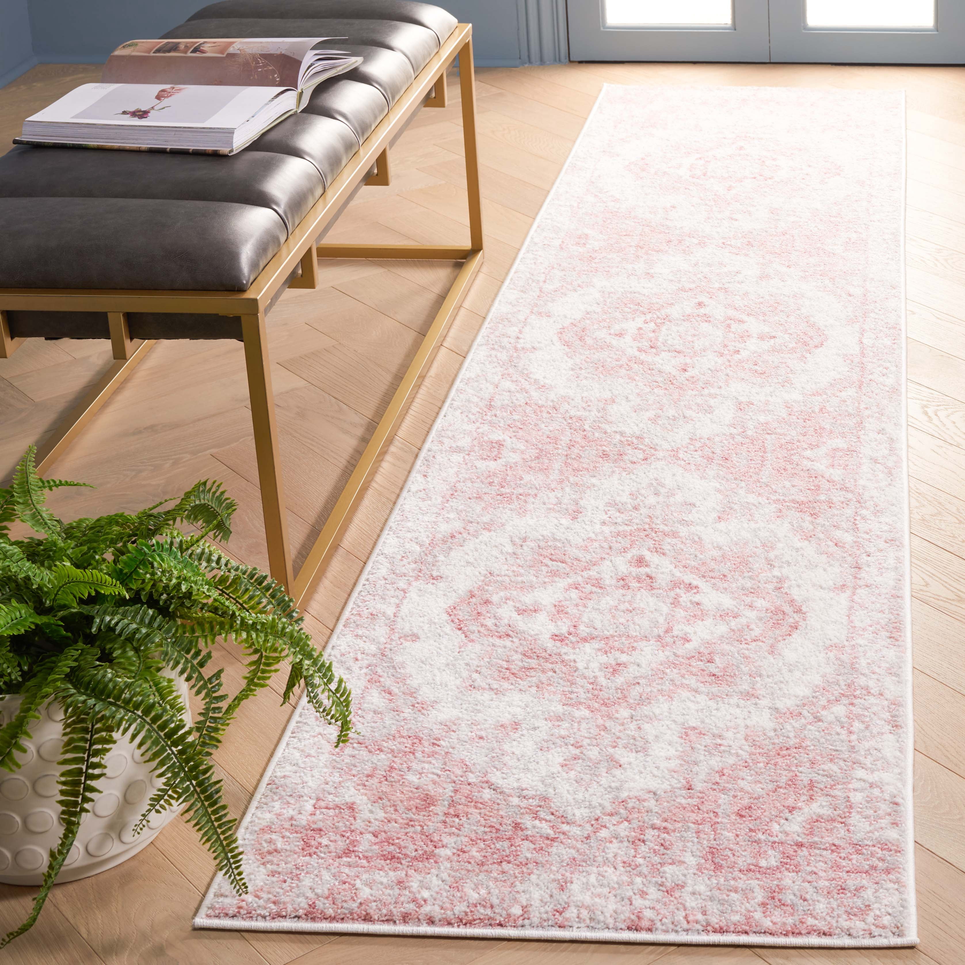Safavieh Layla Yorick Oriental Runner Rug, Ivory Gray/Pink, 2' x 8'