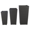 thumbnail image 1 of Safavieh Lendson Solid Rattan Patio 3-Piece Flower Pot Set, Black, 1 of 9