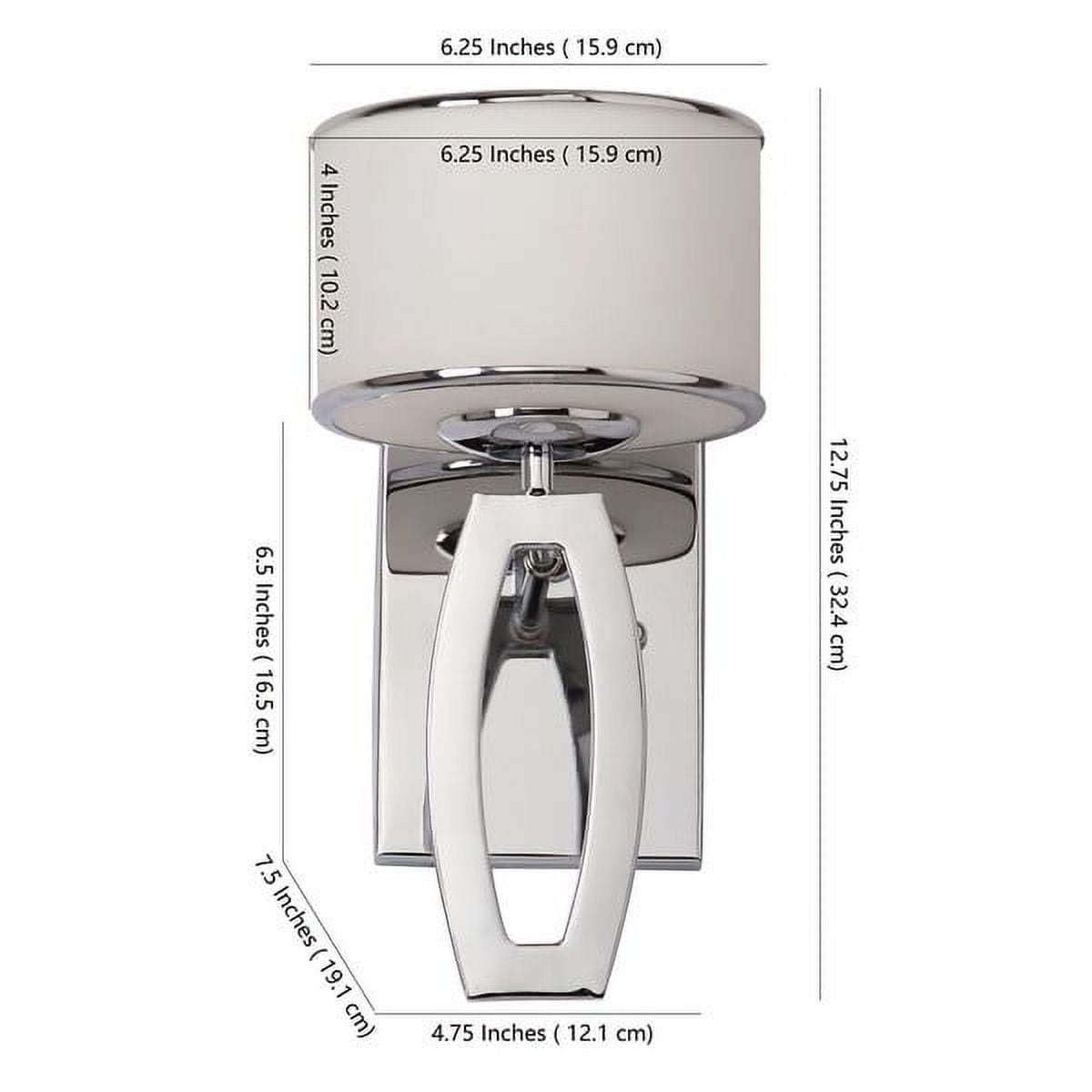 Lenora Chrome 12.75" Modern Drum Sconce with Etched White Glass - Set of 2