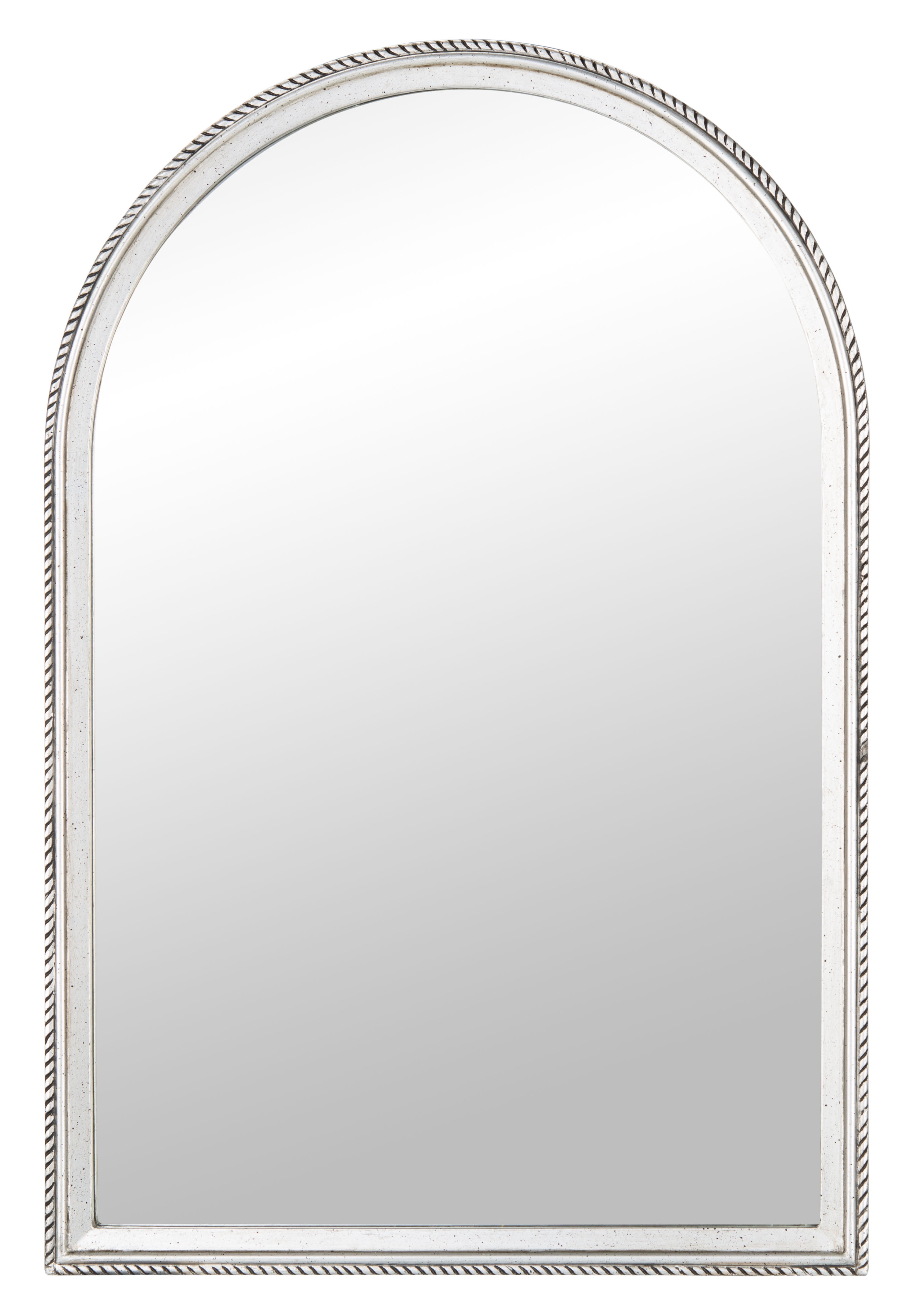 Lensi Silver Arch Vanity Mirror with Wood Frame