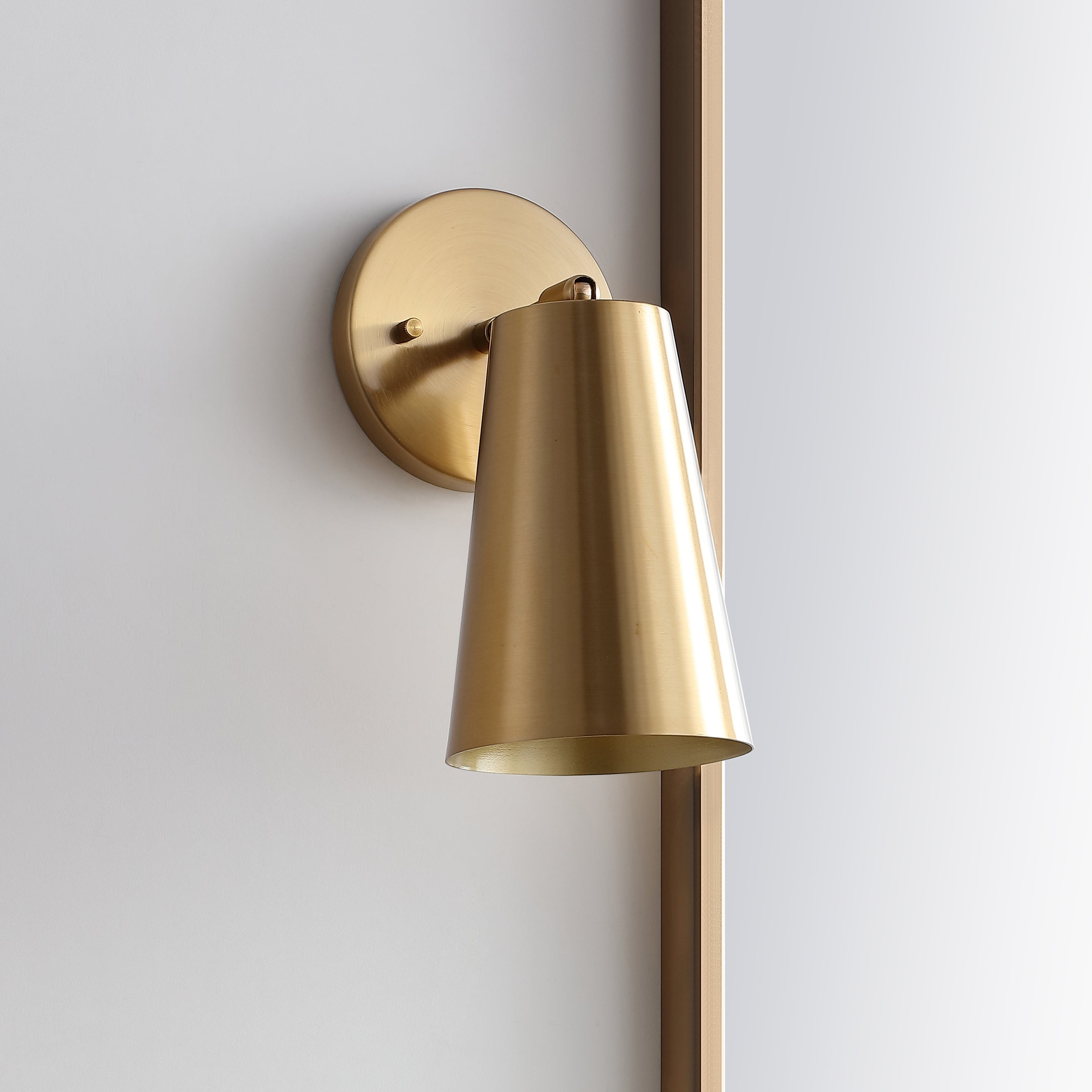 Leonardo Brass Gold Modern Wall Sconce