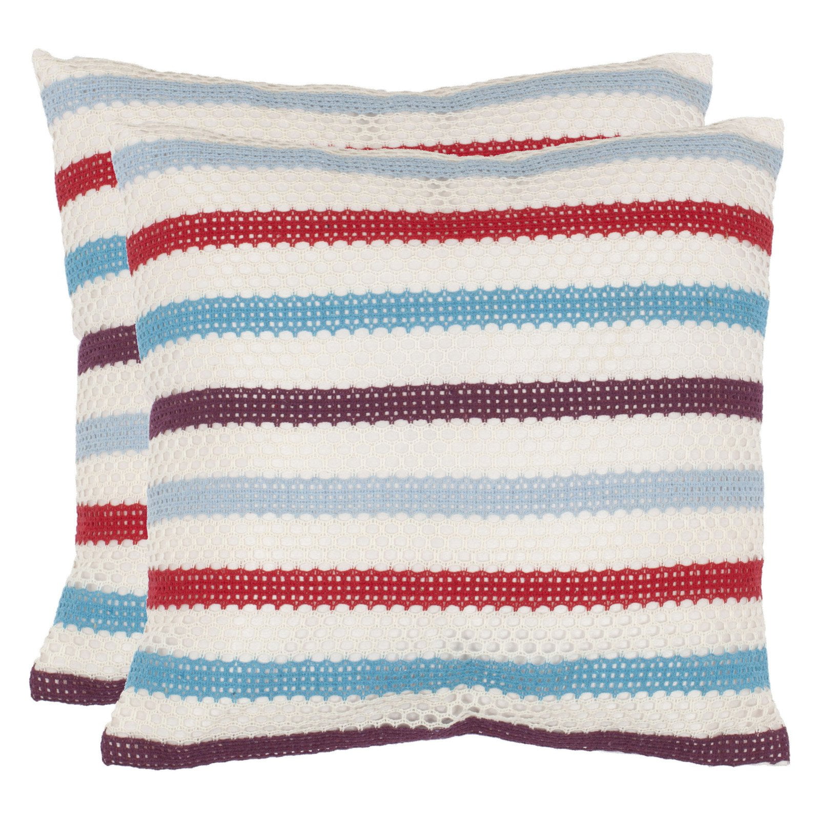 Leslie 18" Red and White Polyester Decorative Pillow Set