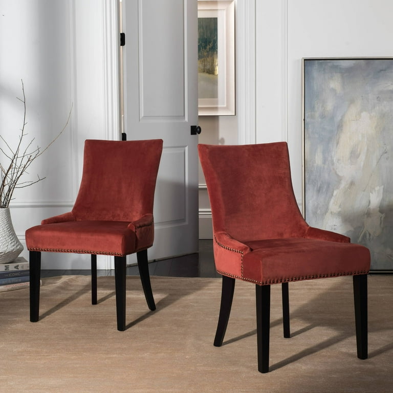Safavieh Set of 2 Lester Contemporary/Modern Cotton Upholstered Side Chair (Wood Frame) Safavieh Set of 2 Lester Contemporary/Modern Cotton Upholstered Side Chair (Wood Frame)