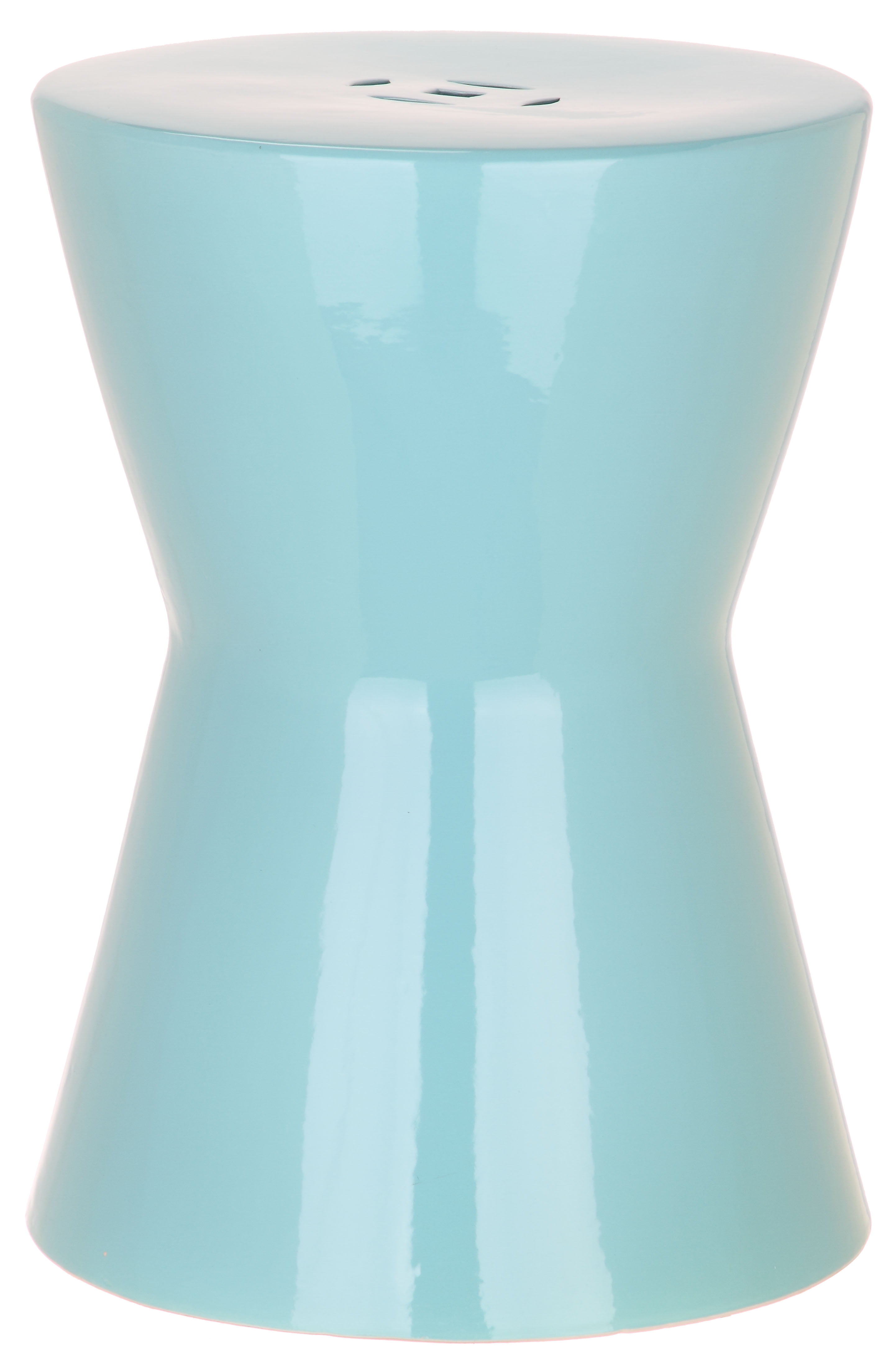 Liana Light Blue Ceramic Hourglass Garden Stool