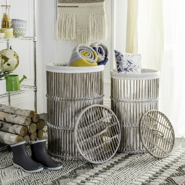 Safavieh Libby Nautical Rattan Storage Hamper with Liner
