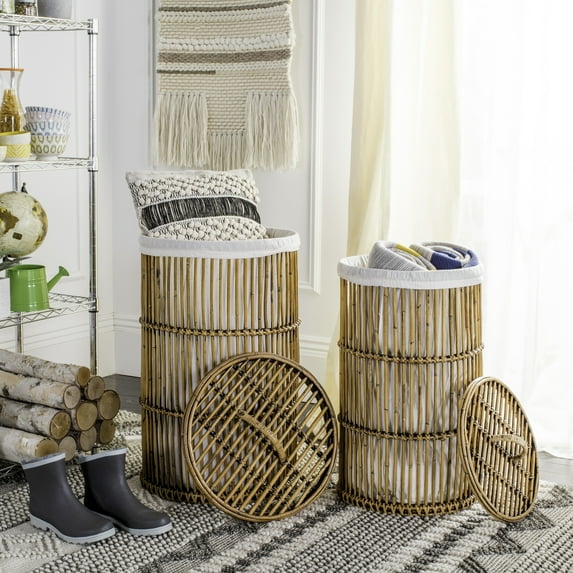 Safavieh Libby Nautical Rattan Storage Hamper with Liner