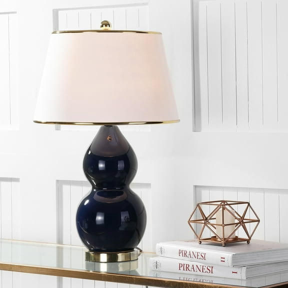 Safavieh  Lighting 26-inch Zoey Double Gourd Navy Table Lamp (Set of 2) - 16"x16"x26.5"