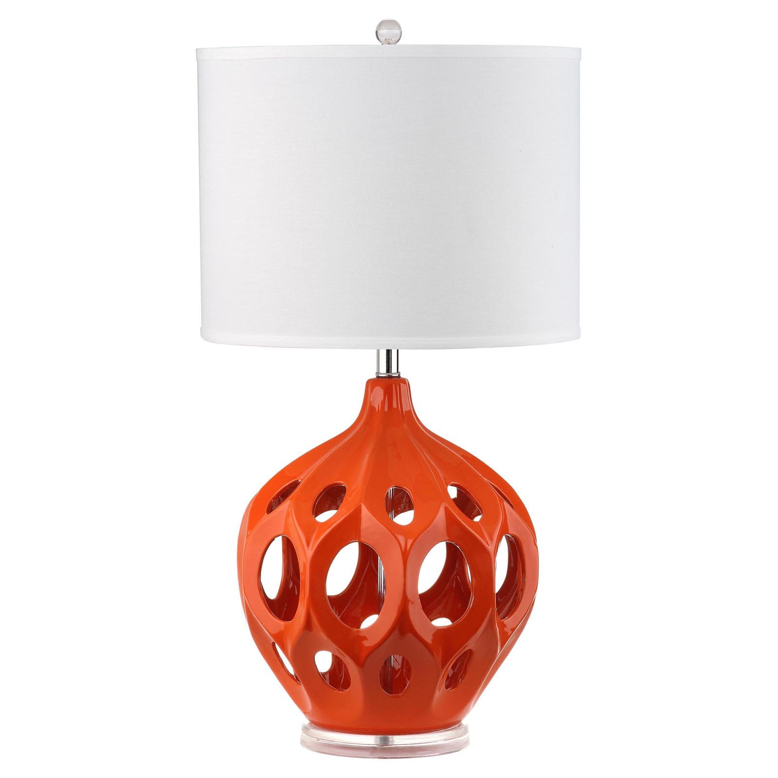 Regina 29" Orange Ceramic Table Lamp with White Shade