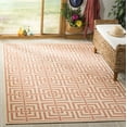 thumbnail image 1 of Safavieh Linden Derbhile Geometric Indoor/Outdoor Area Rug, Cream/Rust, 6'7" x 6'7" Square, 1 of 8