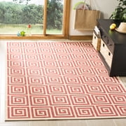 Safavieh Linden Joetta Geometric Indoor/Outdoor Area Rug, Red/Creme, 6'7" x 6'7" Square