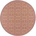 thumbnail image 1 of SAFAVIEH Linden Odetta Geometric Indoor/Outdoor Area Rug, Red/Creme, 6'7" x 6'7" Round, 1 of 8