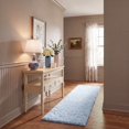 thumbnail image 1 of Safavieh Lindsay Deborah Solid Polyester Shag Runner Rug, Aqua, 2'2" x 5', 1 of 11
