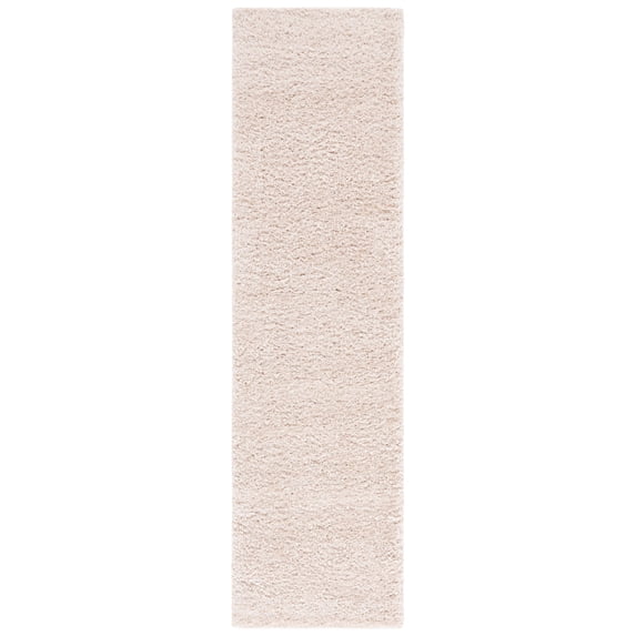 SAFAVIEH Lindsay Deborah Solid Polyester Shag Runner Rug, Beige, 2'2" x 8'