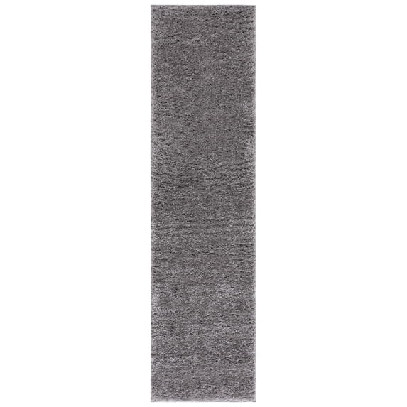 SAFAVIEH Lindsay Deborah Solid Polyester Shag Runner Rug, Dark Gray, 2'2" x 8'