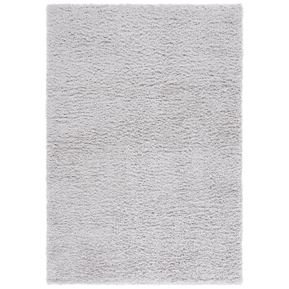 SAFAVIEH Lindsay Deborah Solid Polyester Shag Area Rug, Gray, 4' x 6'