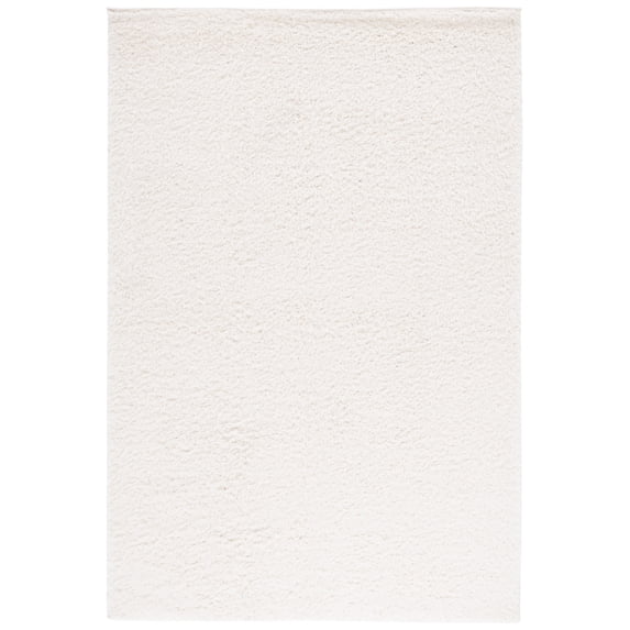 SAFAVIEH Lindsay Deborah Solid Polyester Shag Area Rug, Ivory, 4' x 6'