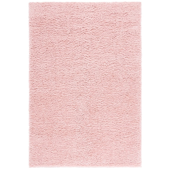 SAFAVIEH Lindsay Deborah Solid Polyester Shag Area Rug, Pink, 5'3" x 7'6"