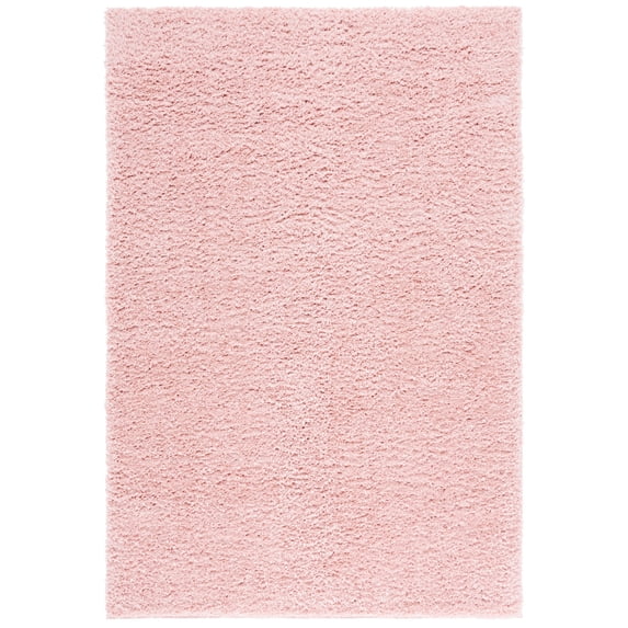SAFAVIEH Lindsay Deborah Solid Polyester Shag Area Rug, Pink, 5'3" x 7'6"