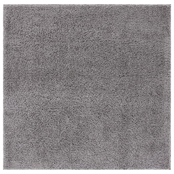 SAFAVIEH Lindsay Deborah Solid Polyester Shag Area Rug, Dark Gray, 6'7" x 6'7" Square
