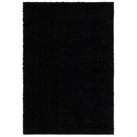 SAFAVIEH Lindsay Deborah Solid Polyester Shag Area Rug, Black, 8' x 10'
