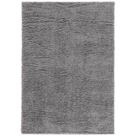 SAFAVIEH Lindsay Deborah Solid Polyester Shag Area Rug, Dark Gray, 8' x 10'