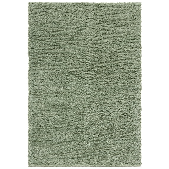 SAFAVIEH Lindsay Deborah Solid Polyester Shag Area Rug, Green, 8' x 10'