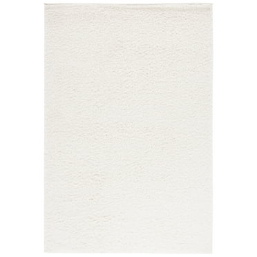 SAFAVIEH Lindsay Deborah Solid Polyester Shag Area Rug, Ivory, 8' x 10'