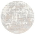 thumbnail image 1 of SAFAVIEH Lindsay Alexis Distressed Polyester Shag Area Rug, Grey/Ivory Beige, 6'7" x 6'7" Round, 1 of 9