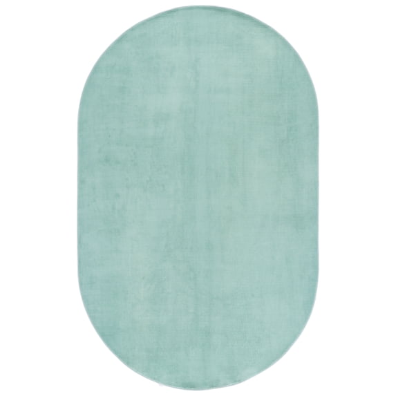SAFAVIEH Loft Kalya Solid Machine Washable Area Rug, Sage, 5' x 8' Oval