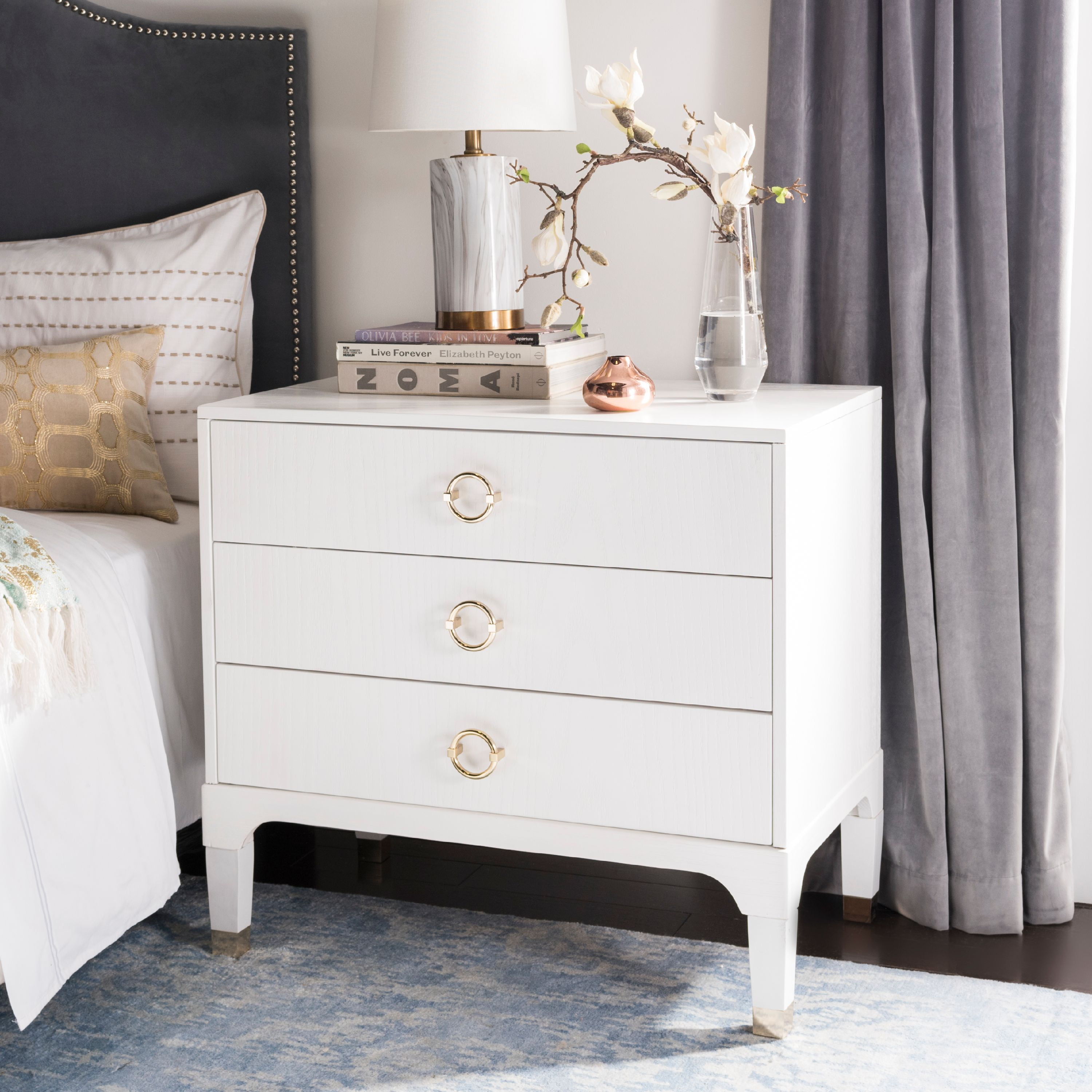 Safavieh lorna 3 drawer contemporary night stand deals