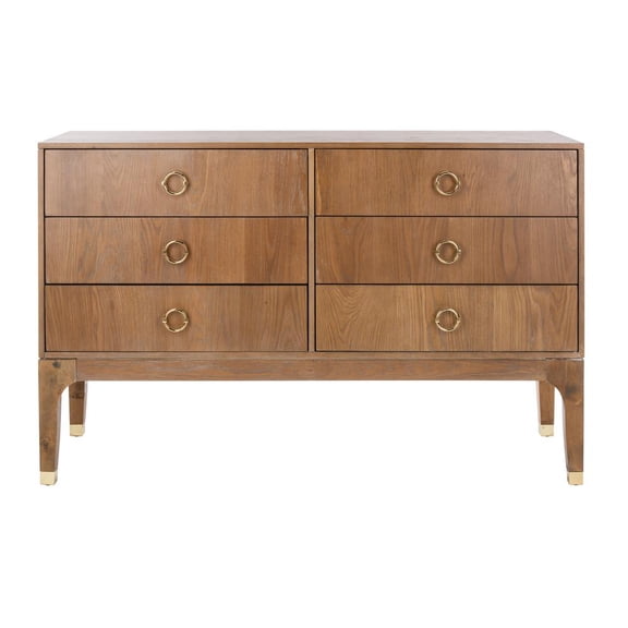 Safavieh Lorna 6 Drawer Contemporary Dresser, Rustic Oak
