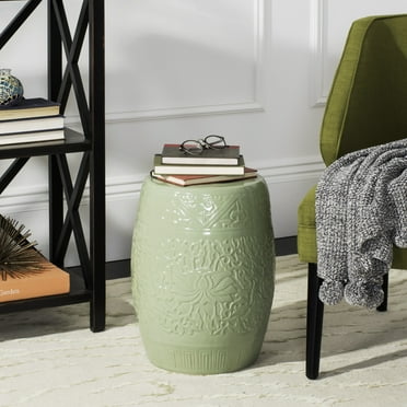 Safavieh Lotus Ceramic Indoor/Outdoor Garden Patio Stool, Light Green